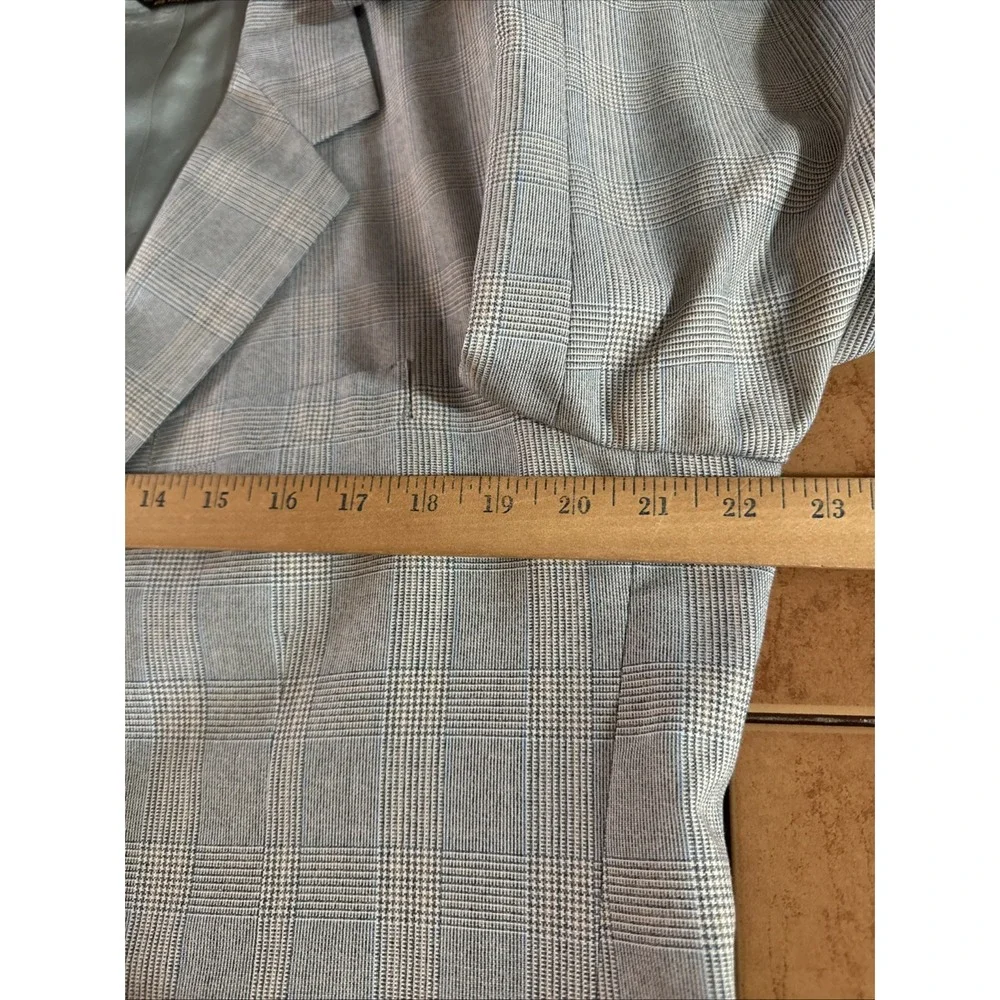 True Vintage Palm Beach Blue Plaid Men's 3pc Suit 42L 38x33 USA Made Jacket Vest